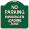 Signmission No Parking Passenger Loading Zone Heavy-Gauge Aluminum Architectural Sign, 18" x 18", G-1818-23679 A-DES-G-1818-23679 - alternate 1